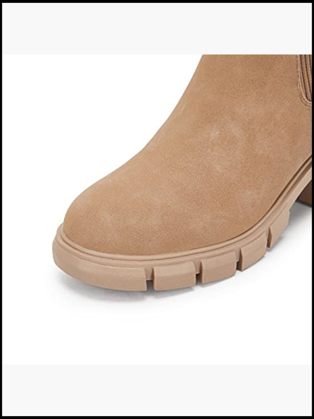 Women's Platform Ankle Boots Chunky Block Heel Chelsea Booties Lug Sole - Picture 2 of 7